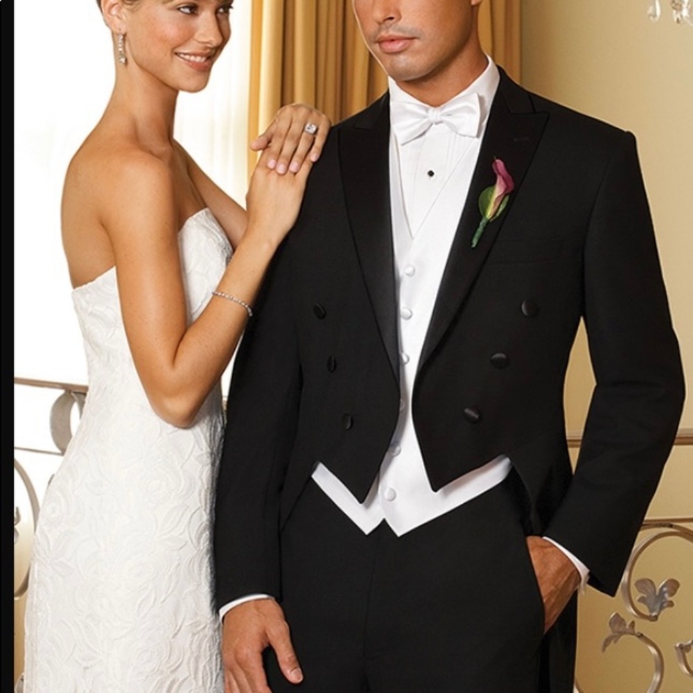 NWT Calvin Klein Debutant Full  Dress Peak Lapel Tails Tuxedo Jacket 36S and 36L
